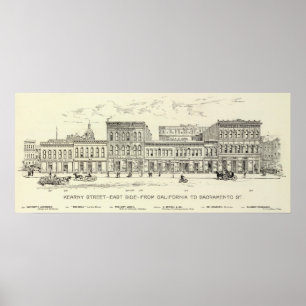 Poster Côté est de Kearny, de Californie et de Sacramento