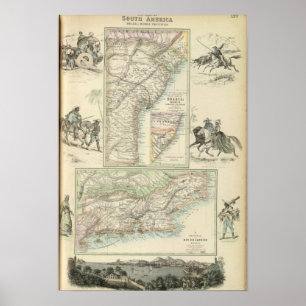 Poster Côte Est de l'Amérique du Sud, Brésil