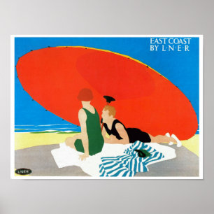 Poster Côte Est par LNER ~ Parapluie de plage