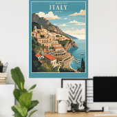 Poster Côte italienne d'Amalfi (Bureau à domicile)