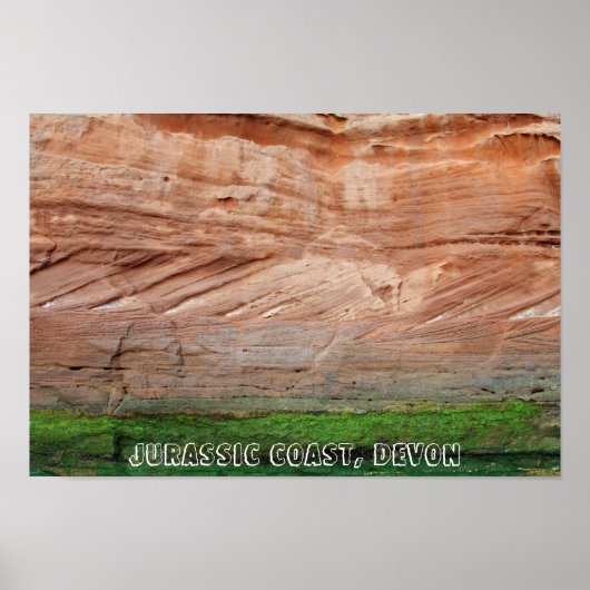 Poster Côte Jurassique roches rouges, Devon, Angleterre (Devant)