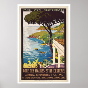 Poster Côte Méditerranéenne De Marseille à Menton Paris