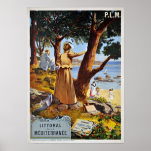 Poster Côte Méditerranéenne, France Vintage voyage