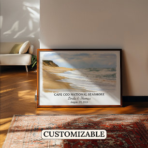 Poster Côte nationale de Cape Cod Massachusetts Aquarelle