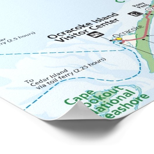 Poster Côte nationale du Cap Hatteras (Coin)