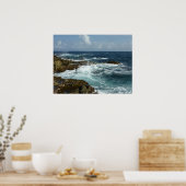 Poster Côte rocheuse d'Aruba et océan bleu (Cuisine)