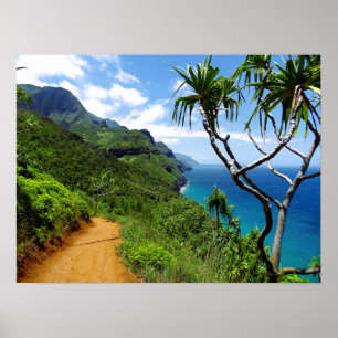 Poster Côte tropicale Hawaï de Nepali de Kauai