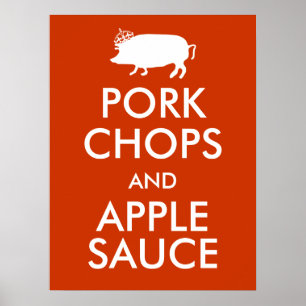 Poster Côtelettes de porc et compote de pommes