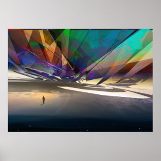 Poster Côtes cosmiques du subconscient - art visionnaire