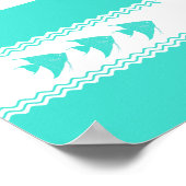 Poster Côtière Turquoise Bleu Bleu Bleu (Coin)