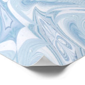 Poster Coton Bonbons Bleu Abstrait (Coin)