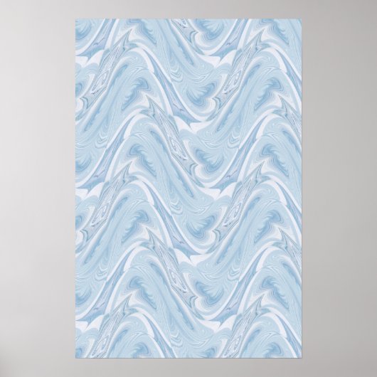 Poster Coton Bonbons Bleu Abstrait (Devant)