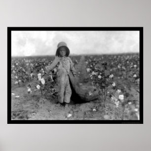 Poster Coton de cueillette de garçon dans le Comanche, OK