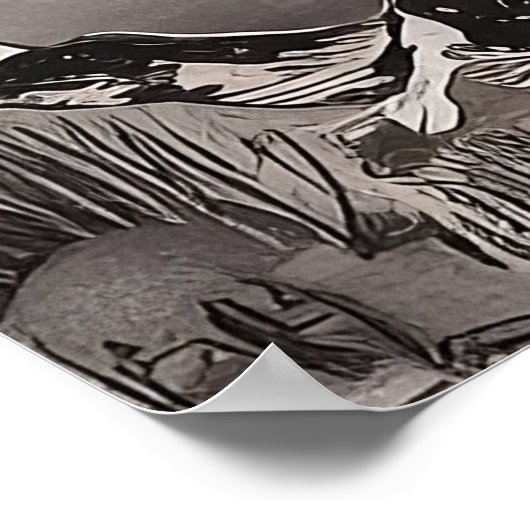 Poster Coton de Tuléar Ballerina en encre de temples chin (Coin)