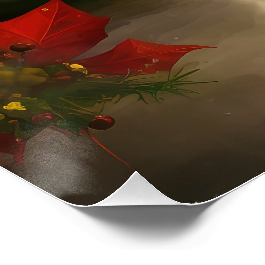 Poster Coton De Tulear Chien dans la neige Noël (Coin)