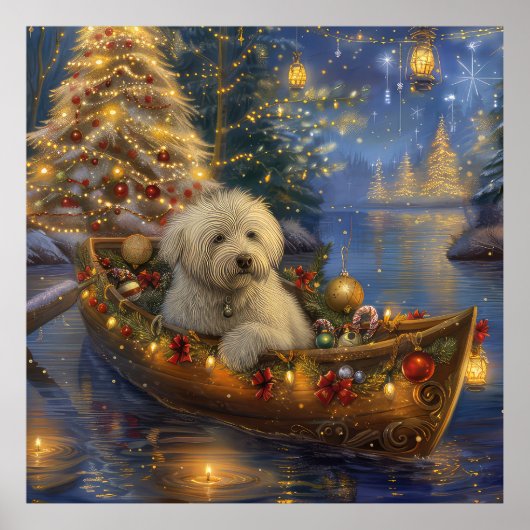 Poster Coton De Tulear Voyage de Noël Festif (Devant)