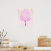 Poster Coton rose Bonbons & Parties scintillant or mignon (Cuisine)