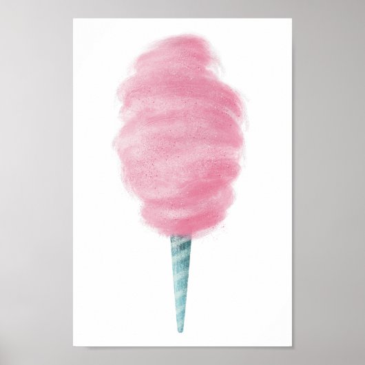 Poster Coton rose et fluffé Candy Nursery (Devant)