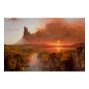 Poster Cotopaxi par l'église Frederic Edwin, 1862. Volcan
