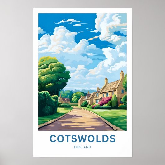 Poster Cotswolds England Travel Print (Devant)
