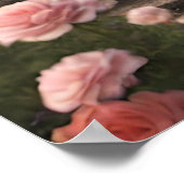 Poster Cottage à fleurs roses (Coin)