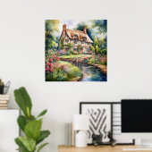 Poster Cottage anglais (Bureau à domicile)