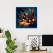 Poster Cottage de Noël 4 (Bureau à domicile)