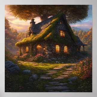 Poster Cottage Enchanted Fairy Tale Cottage