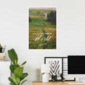 Poster Cottage in Meadow Landscape Art Print Village (Bureau à domicile)