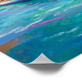Poster Cottage Island - Style d'illustration pastel (Coin)