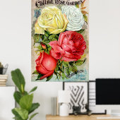 Poster Cottage Rose Garden Publicité (Bureau à domicile)