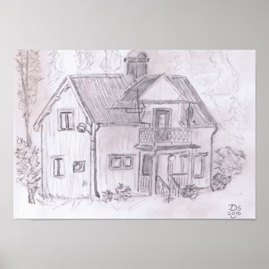 Poster Cottage suédois (Devant)