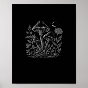 Poster Cottagecore Champignons Fungi Goblincore Esthétiqu