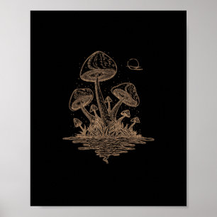 Poster Cottagecore Champignons Fungi Goblincore Esthétiqu