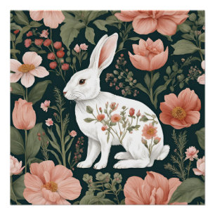 Poster Cottagecore Cute Rabbit