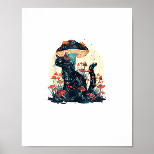 Poster Cottagecore Esthétique Goblincore Champignon Fairy