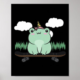 Poster Cottagecore Esthétique Kawaii Mignon Skateboard Li