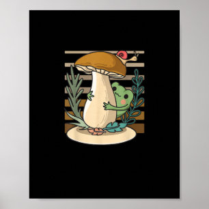 Poster Cottagecore Forêt de Champignons Crapaud Goblincor