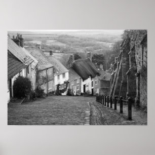 Poster Cottages sur une colline d'or, Shaftesbury, Dorset