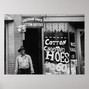 Poster Cotton Chopping Hoes, années 1930