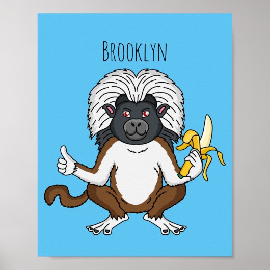 Poster Cotton Top Tamarin montoon est une illustration (Devant)