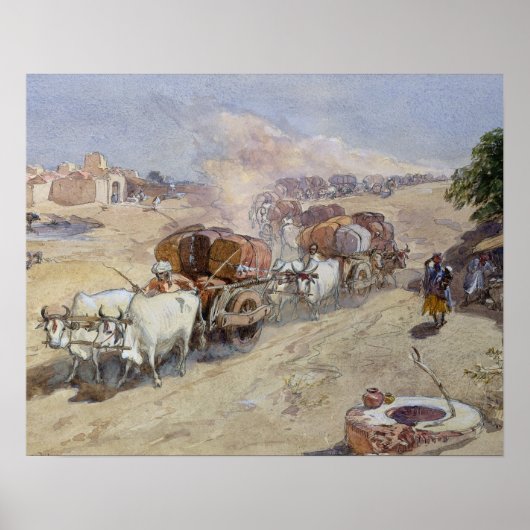 Poster Cotton Transport, Inde, 1862 (avec le dessus de he (Devant)