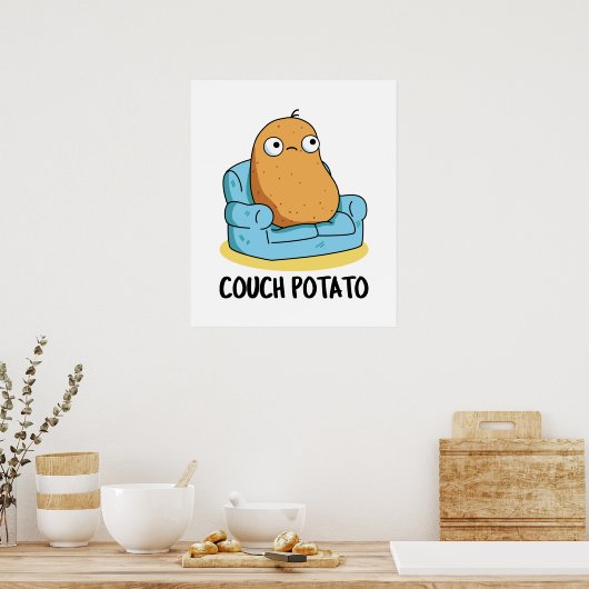 Poster Couch Potato Cute Potato Pun (Cuisine)