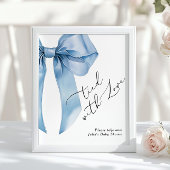 Poster Couché avec l'amour Blue Bow Favours Fête des mari