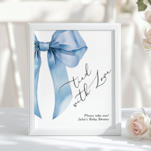 Poster Couché avec l'amour Blue Bow Favours Fête des mari