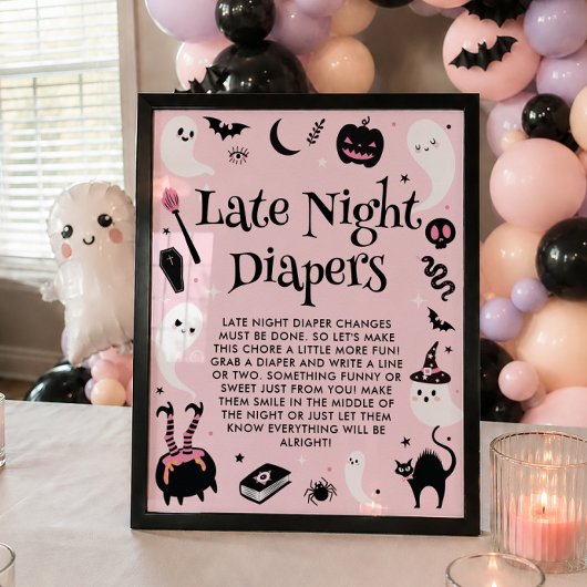 Poster Couche-culottes de nuit tardive pour bébé pour Hal