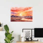 Poster Couche d'aquarelle (Bureau à domicile)