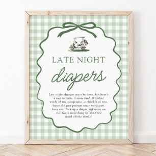 Poster Couche de Golf Vert Sauge Nuit de Bébé Shower de B
