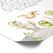 Poster Couche de nuit pour bébé en aquarelle Shower Dinos (Coin)