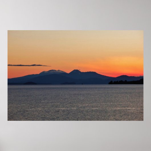 Poster Couché de soleil de Taupo (Devant)